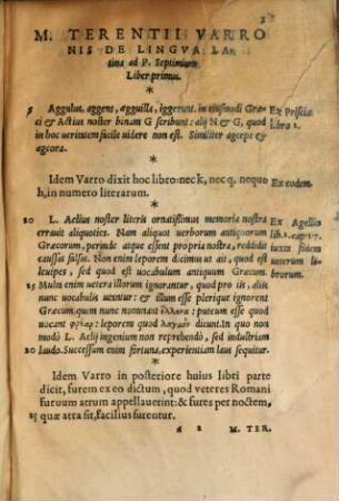 Terrentii Varronis Pars librorum quattuor et viginti de lingua Latina
