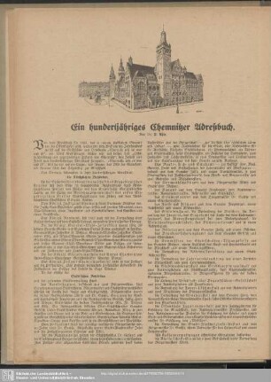 Ein hundertjähriges Chemnitzer Adreßbuch