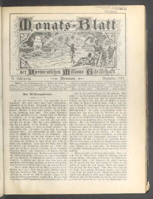 74. Jahrgang. Bremen. Dezember 1913