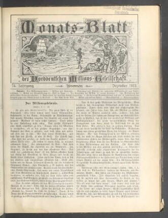 74. Jahrgang. Bremen. Dezember 1913
