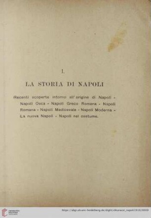 I. La storia di Napoli