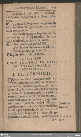 Caput XVII. Usum Juniperi In Morbis Intestinorum Explorat