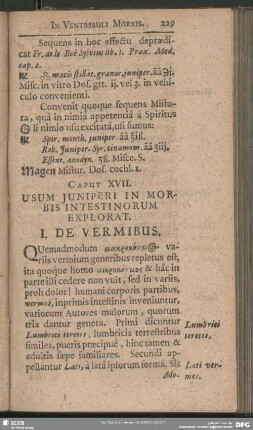 Caput XVII. Usum Juniperi In Morbis Intestinorum Explorat