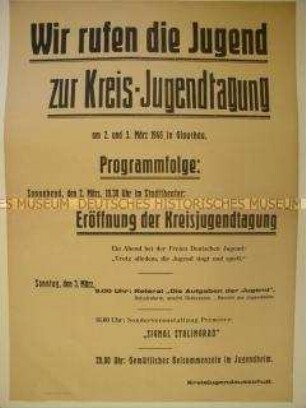 Aufruf zur Teilnahme an der Kreisjugendtagung in Glauchau