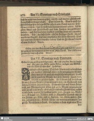 Am VII. Sonntage nach Trinitatis