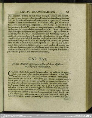 Cap. XVI. In quo Advocati Officium consistat, si Reus absolutus in Expensas condemnatur