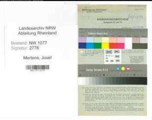 Entnazifizierung Josef Mertens , geb. 17.06.1889 (Feuerwehrmann)