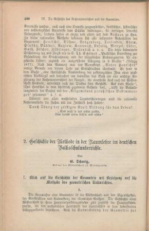 2. Geschichte der Methode in der Raumlehre im deutschen Volksschulunterricht.