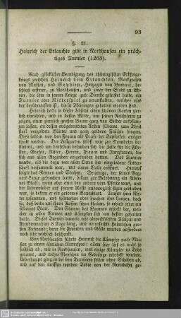 §. 21. Heinrich der Erlauchte gibt in Nordhausen ein prächtiges Turnier (1265)