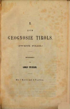 Beiträge zur Naturgeschichte von Tirol, 1. Zur Geognosie Tirols : (zweite Folge)