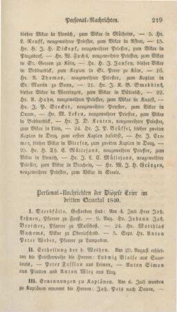 219-220 Personal-Nachrichten aus der Diözese Trier