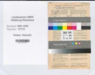 Entnazifizierung Heinrich Arians, geb. 24.09.1884 (Angestellter)