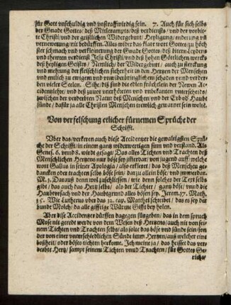 Von verfelschung etlicher fürnemen Sprüche der Schrifft.