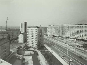 Dresden. Blick von einem Hochhaus an der Christianstraße nach Süden über die anliegenden Neubauten