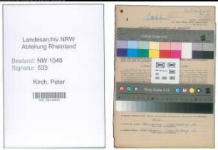 Entnazifizierung Peter Kirch , geb. 25.03.1908 (Lehrer)