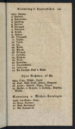 Sammlung von Bücher-Catalogen