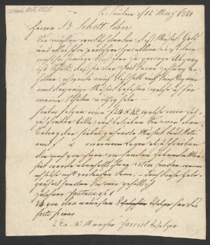 Brief an B. Schott's Söhne : 12.03.1821