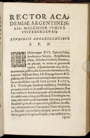 Rector Academiæ Argentinensis [...]