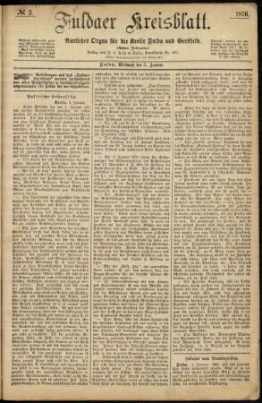 Ausgabe vom Mittwoch, den 05. Januar 1876.