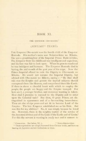 Book XI. The emperor Oho-Sazaki (Nintoku Tenno)
