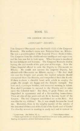 Book XI. The emperor Oho-Sazaki (Nintoku Tenno)