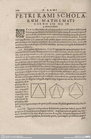 PETRI RAMI SCHOLARUM MATHEMATICARUM LIB. XII. IN 4 elementorum.