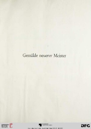 Gemälde neuerer Meister (Nr. 121-139)