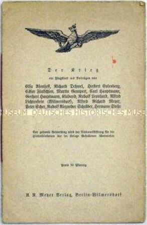 Sonderdruck mit Gedichten namhafter Schriftsteller zu dem Thema Krieg