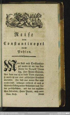 Reise von Constantinopel nach Pohlen