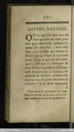 Lettre Onziéme