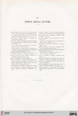 III. Indice degli autori