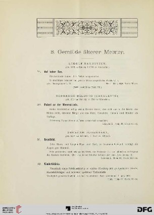 B. Gemälde älterer Meister (Nr. 79-145)