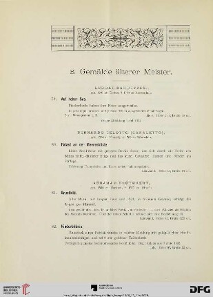 B. Gemälde älterer Meister (Nr. 79-145)