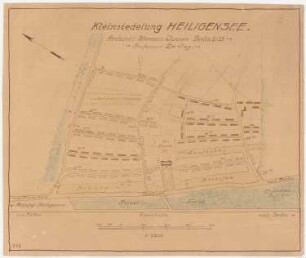 Bau einer Siedlung für die gemeinnützige Kleinhausbaugesellschaft, Berlin-Heiligensee: Grund- und Lageplan 1:2500