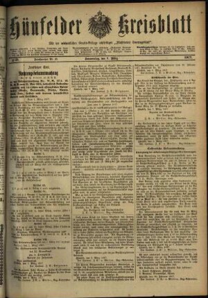 Ausgabe vom Donnerstag, den 08. März 1917.
