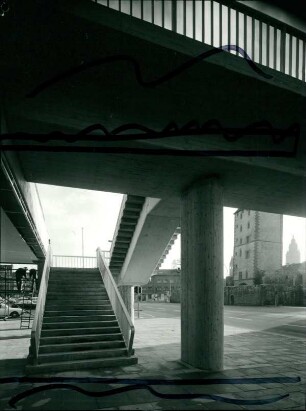 Leichtbeton - Fußgängerbrücke zur Rheingoldhalle, 1968