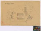 Hasselhorst ([Landkreis Celle] [heute Truppenübungsplatz Bergen]): Hof Harmshof. Lageplan mit. - offener Brennholzschuppen. - Schutzdach der alten Sägekuhle. - Treppenspeicher (17. Jahrhundert), Auto. - Haupthaus. - Pächter und neuer Schweinestall. - Immenzaun. - Scheune oder Schuppen. - Wagenschuppen (erbaut 1920) mit Schirmdach. - Scheune.