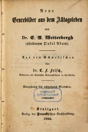 Neue Genrebilder aus dem Alltagsleben, 14/18