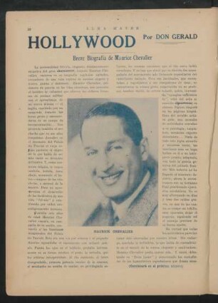 Hollywood : Breve biografía de Maurice Chevalier