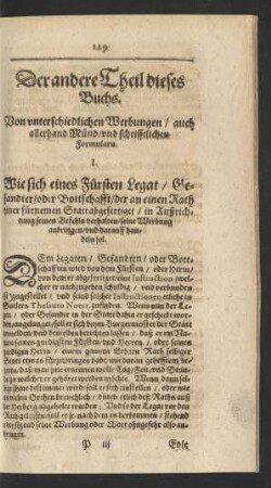 Der andere Theil dieses Buchs. Von unterschiedlichen Werbungen/ auch allerhand Münd/ und schrifftlichen Formularn.