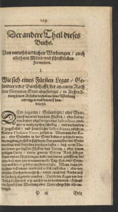 Der andere Theil dieses Buchs. Von unterschiedlichen Werbungen/ auch allerhand Münd/ und schrifftlichen Formularn.
