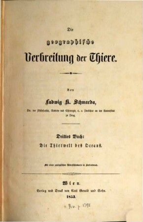 Die geographische Verbreitung der Thiere, 3. Die Thierwelt des Oceans