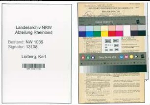Entnazifizierung Karl Lorberg , geb. 04.08.1894 (Kaufmaennischer Angestellter)