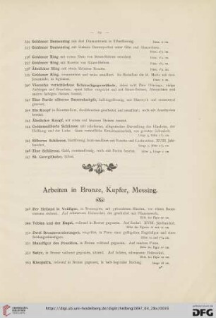 Arbeiten in Bronze, Kupfer, Messing (Nr. 348-457)