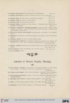 Arbeiten in Bronze, Kupfer, Messing (Nr. 348-457)