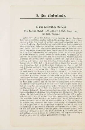 Das norddeutsche Tiefland