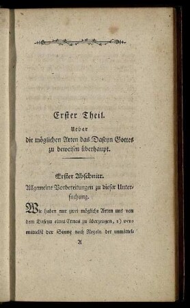 Erster Abschnitt. Allgemeine Vorbereitungen zu dieser Untersuchung.