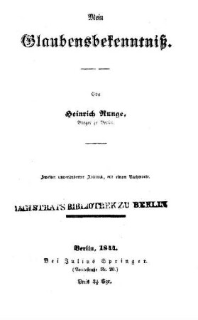 Mein Glaubensbekenntniß