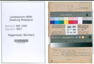 Entnazifizierung Bernhard Niggemeyer , geb. 22.06.1908 (Geschaeftsfuehrer)