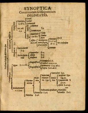 Synoptica Contentorum subsequentium Delineatio.